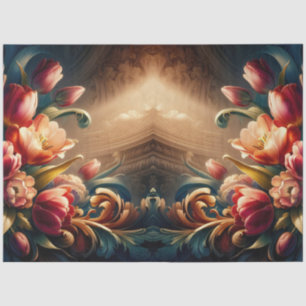 Luxuriöses ätherisches Barock floral Decoupage Seidenpapier