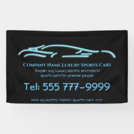 Luxuriöses Autologo - Ice Blue Sports Car auf schw Banner