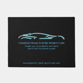 Luxuriöses Autologo - Ice Blue Sports Car auf schw Fußmatte