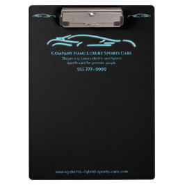 Luxuriöses Autologo - Ice Blue Sports Car auf schw Klemmbrett