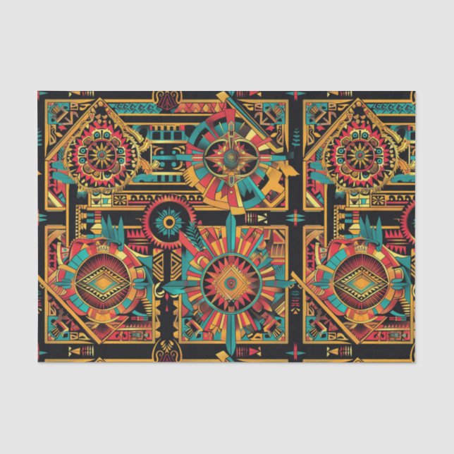 Luxuriöses Beige "Aztec Dream" Texturierte Gewebep Seidenpapier (Vorderseite)