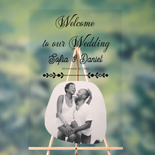 Luxuriöses Black & White Wedding Chic Artistic Cou Acrylschild