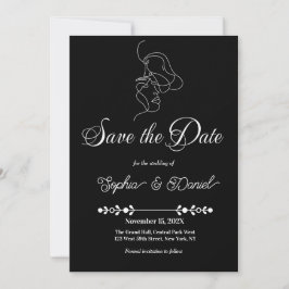 Luxuriöses Black & White Wedding Chic Artistic Cou Save The Date