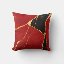 Luxuriöses Burgund-Gold-Marmor-Dekor Kissen
