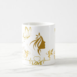 Luxuriöses Butterfly Gold Design - Stilvoll & funk Kaffeetasse