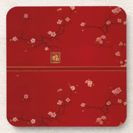 Luxuriöses chinesisches Rotkreuz-Blossom Getränkeuntersetzer