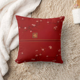 Luxuriöses chinesisches Rotkreuz-Blossom Kissen