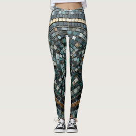 Luxuriöses Circular Mosaic Wall Macro Leggings