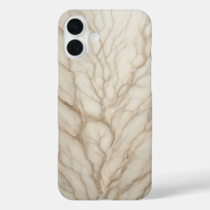 Luxuriöses cremefarbenes Marmor-Case Eleganter Bau iPhone 16 Plus Hülle
