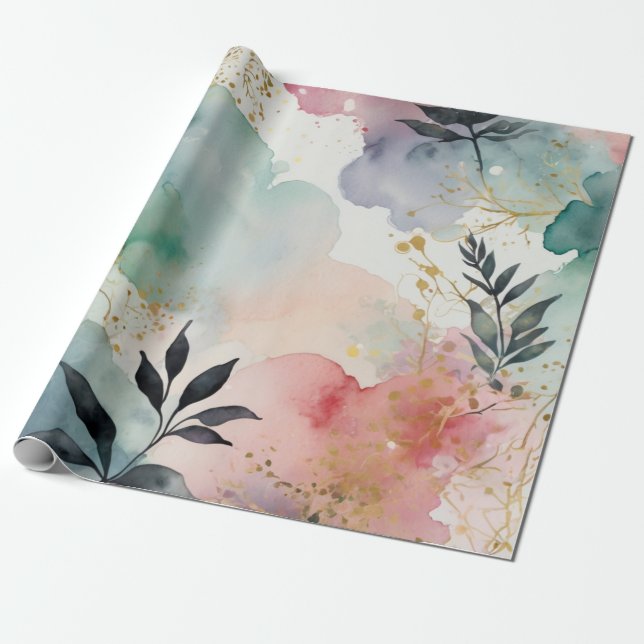 Luxuriöses Design der Aquarellkunst Geschenkpapier (Ungerollt)