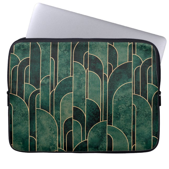 Luxuriöses Design im Art Deco Stil Laptopschutzhülle (Vorderseite)