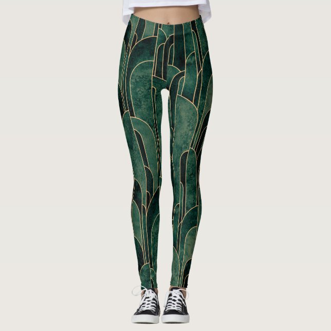 Luxuriöses Design im Art Deco Stil Leggings (Vorderseite)