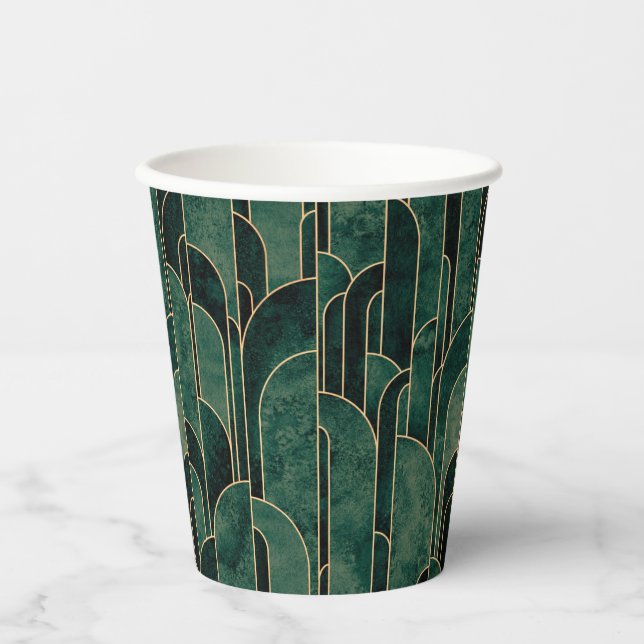 Luxuriöses Design im Art Deco Stil Pappbecher (Vorderseite)