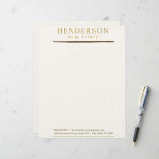 Luxuriöses Design mit modernem Chic Gold und Mahag Briefbogen