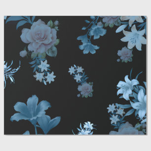 Luxuriöses dunkeltes Grünes Blumenmuster-Geschenkp Geschenkpapier