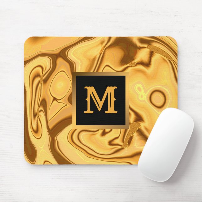 Luxuriöses Elegantes Goldmedaille Mit Monogramm Mousepad (Mit Mouse)
