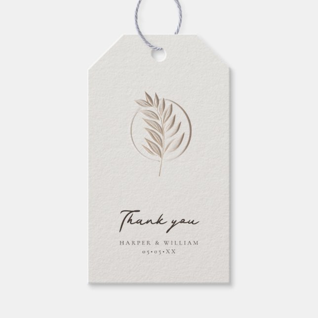 Luxuriöses Elfenbein danke Geschenkanhänger (Vorderseite)