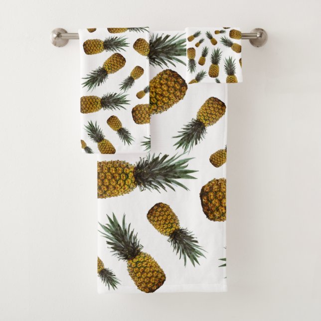 Luxuriöses Exotisches Ananas-Muster Badhandtuch Set (Insitu)