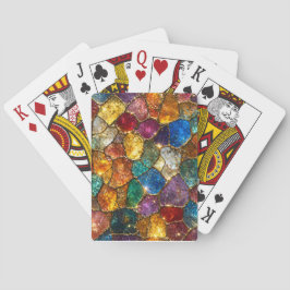 Luxuriöses farbenfrohes Kristallmosaik nahtloses M Spielkarten