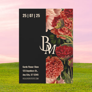 Luxuriöses Floral Event mit Vintager botanischer A Einladung