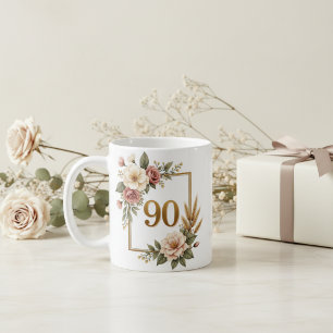 Luxuriöses florales 90. Geburtstagsgedenken Kaffeetasse