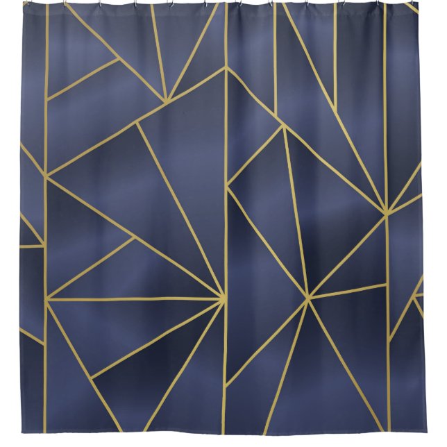 Luxuriöses geometrisches, nahtloses Muster Duschvorhang (Vorderseite)
