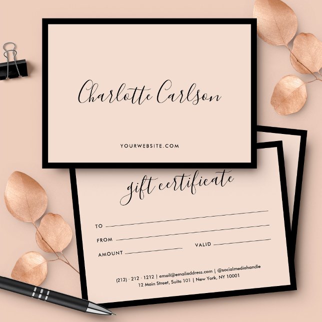 Luxuriöses Geschenkgutschein mit modernem Script B (Von Creator hochgeladen)