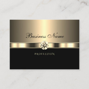 Luxuriöses Gold Black mit glänzenden Rhinestones Visitenkarte