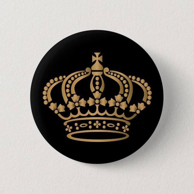 Luxuriöses Gold Crown Black Button (Vorderseite)