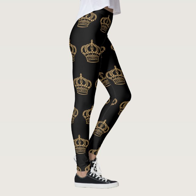 Luxuriöses Gold Crown Muster Leggings (Rechts)
