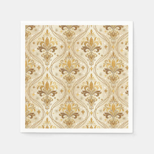 Luxuriöses Gold-Glitter-Damaskus-Königspalast-Must Serviette