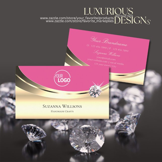 Luxuriöses Gold Pink mit glänzendem Logo-Diamant Visitenkarte (Von Creator hochgeladen)