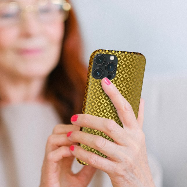 Luxuriöses Gold Rhombus Carving Muster Case-Mate iPhone Hülle (Von Creator hochgeladen)