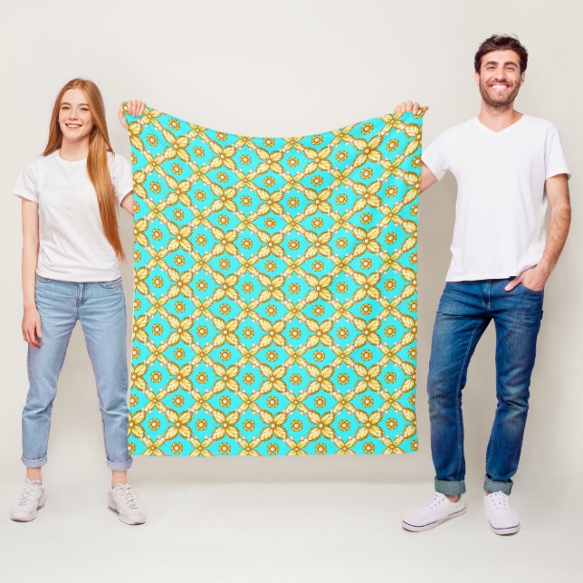 Luxuriöses Gold-Schmetterlingsmuster mit Perlenakz Fleecedecke (Beispiel)