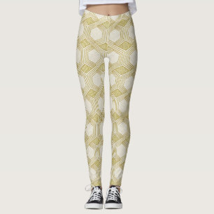 Luxuriöses Gold-Sechseckmuster - Marmortextur Leggings