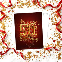 Luxuriöses Gold und Red Gemstone 50. Geburtstag