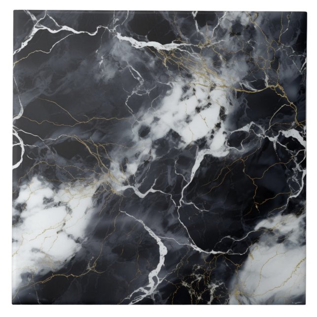 Luxuriöses Gold Veined Marmorband Fliese (Vorderseite)