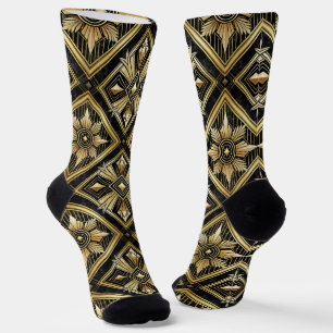 Luxuriöses Golden Geometric 1920er Jahre Dimond Ar Socken