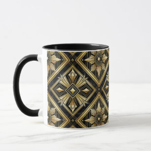 Luxuriöses Golden Geometric 1920er Jahre Dimond Ar Tasse