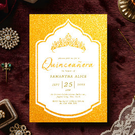 Luxuriöses Golden Quinceanera Party Einladung