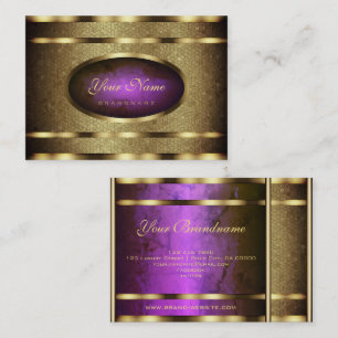 Luxuriöses Golden Snake-Muster mit Lila Farben Visitenkarte