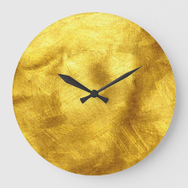 Luxuriöses Golden Texture Design Große Wanduhr (Vorderseite)