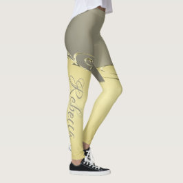 Luxuriöses goldenes Metall, das auf Gold und Silbe Leggings