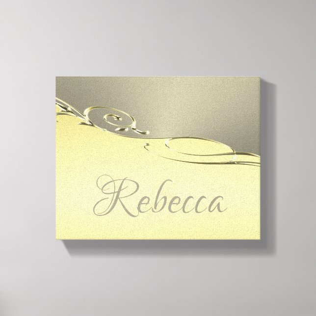 Luxuriöses goldenes Metall, das auf Gold und Silbe Leinwanddruck (Vorderseite)