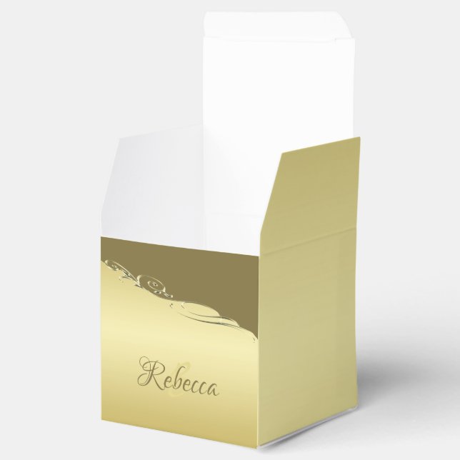 Luxuriöses goldenes Metall dekoriert auf Military  Geschenkschachtel (Geöffnet)