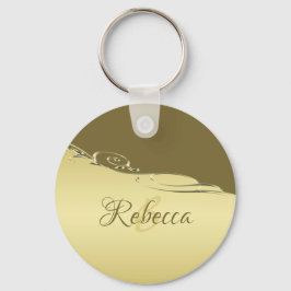 Luxuriöses goldfarbenes Metall, das auf militärisc Schlüsselanhänger