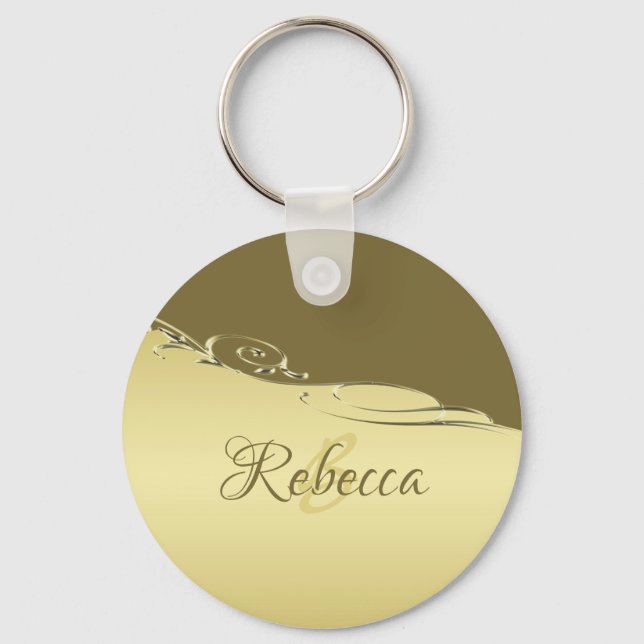 Luxuriöses goldfarbenes Metall, das auf militärisc Schlüsselanhänger (Vorderseite)