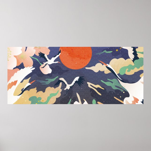 Luxuriöses goldfarbenes orientalisches Ambiente. C Poster (Vorne)