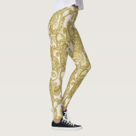 Luxuriöses Goldgemisch Paisley Leggings