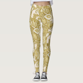 Luxuriöses Goldgemisch Paisley Leggings